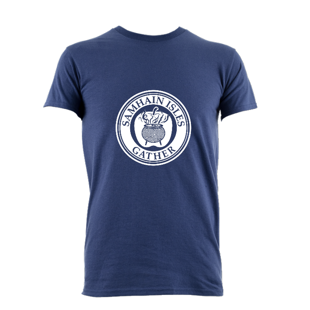 Blue t-shirt with large logo