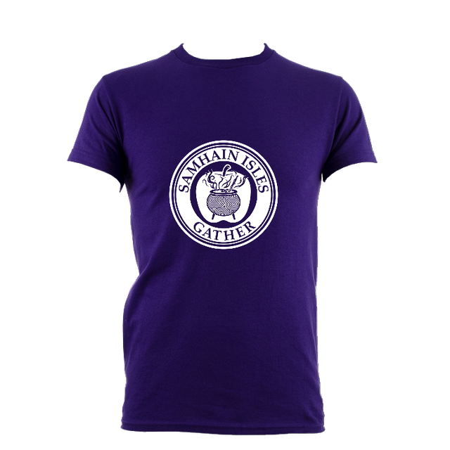 Purple t-shirt with large logo